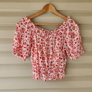 Olivia James Gia top in picnic floral cherry print size XS
